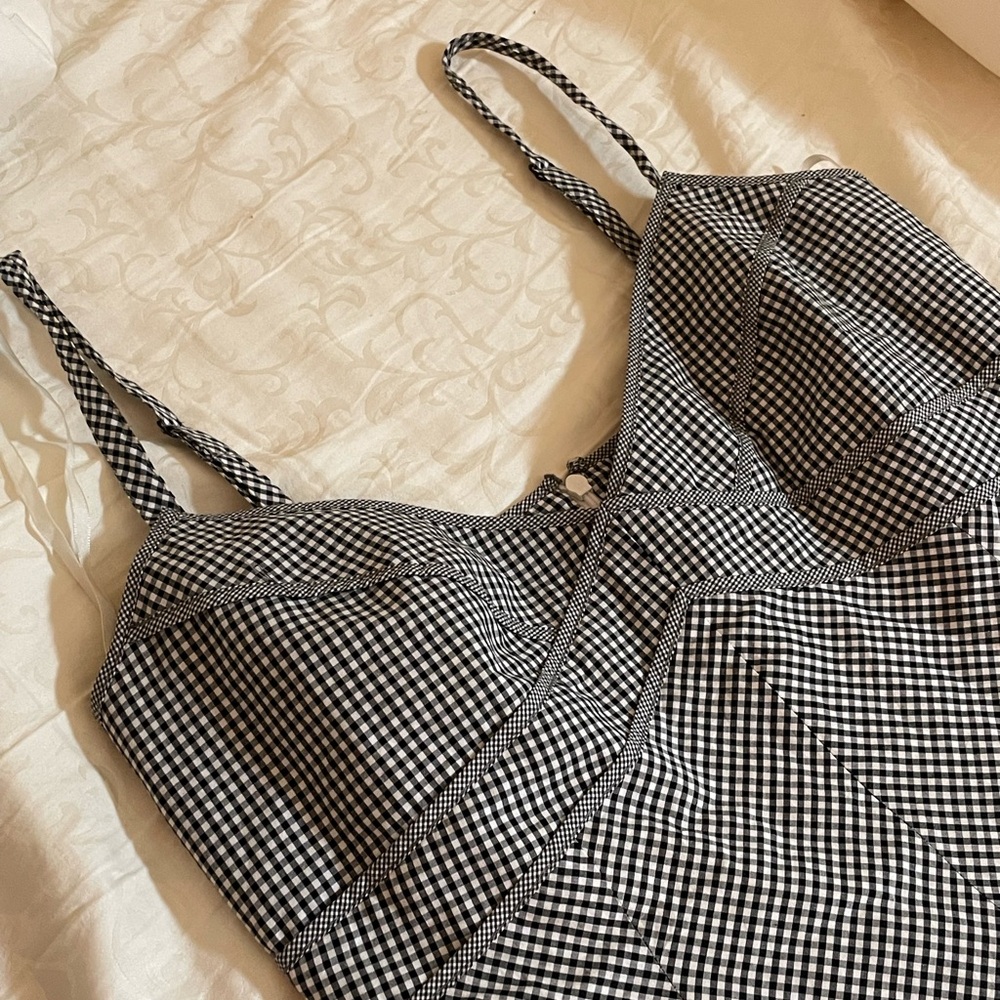 Talbots Black and White Checkered Dress